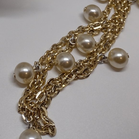 30 " Light Gold Chain with Vanilla Pearls - Picture 4 of 5